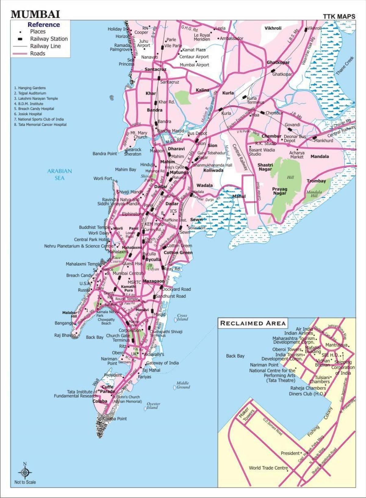 Drogowa mapa miasta mumbai (Bombaj)