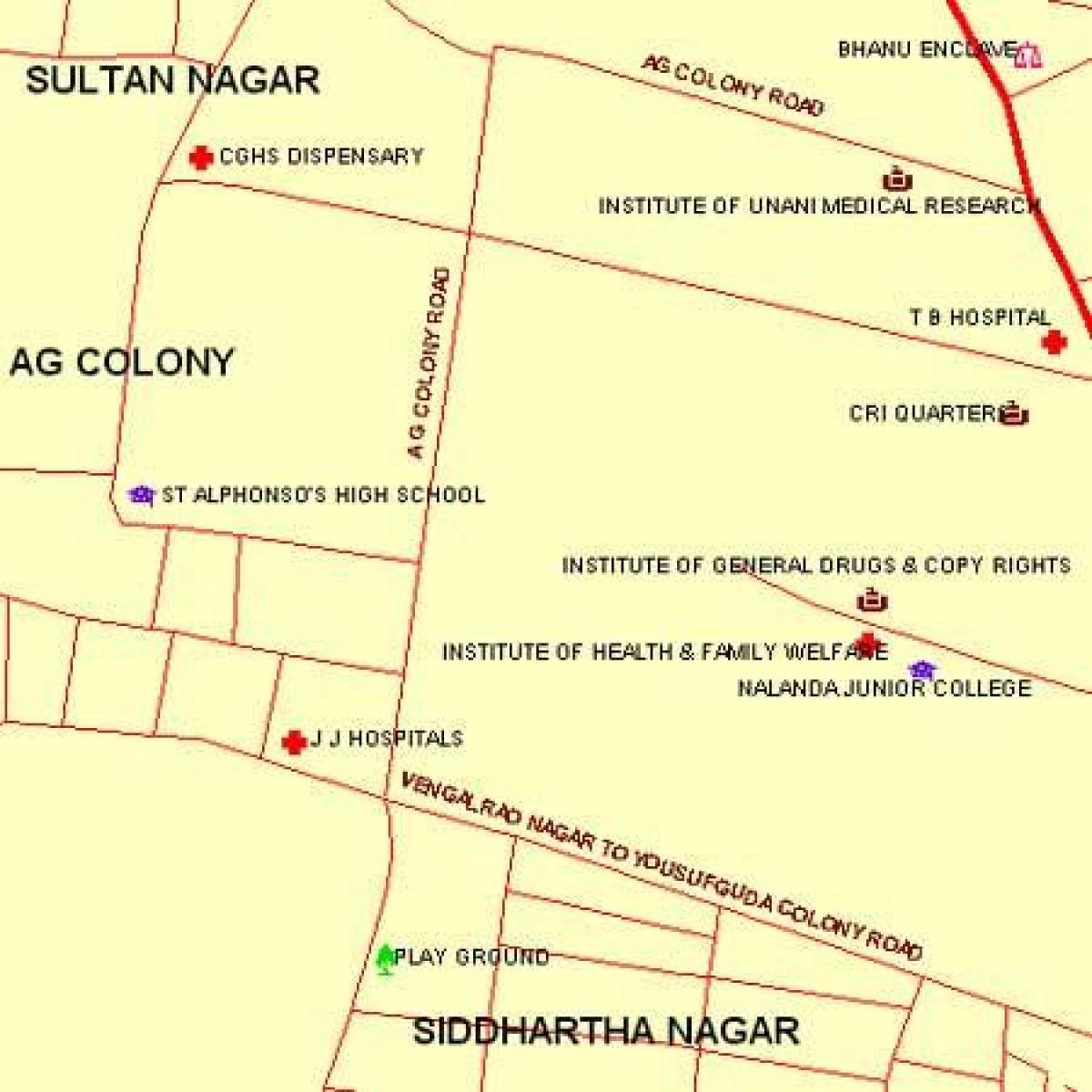 JJ szpital w Bombaju mapie