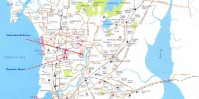 Mapa Bombaju mieście mumbai (bombaj)
