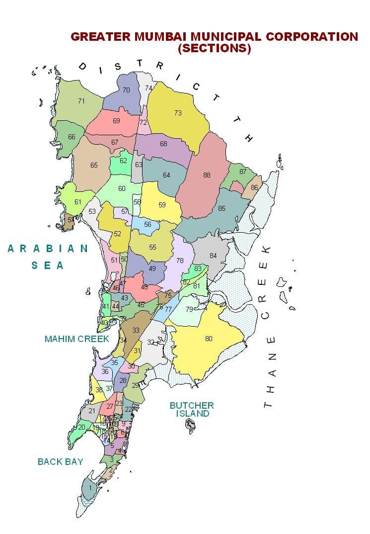 mapa dzielnicy Bombaj
