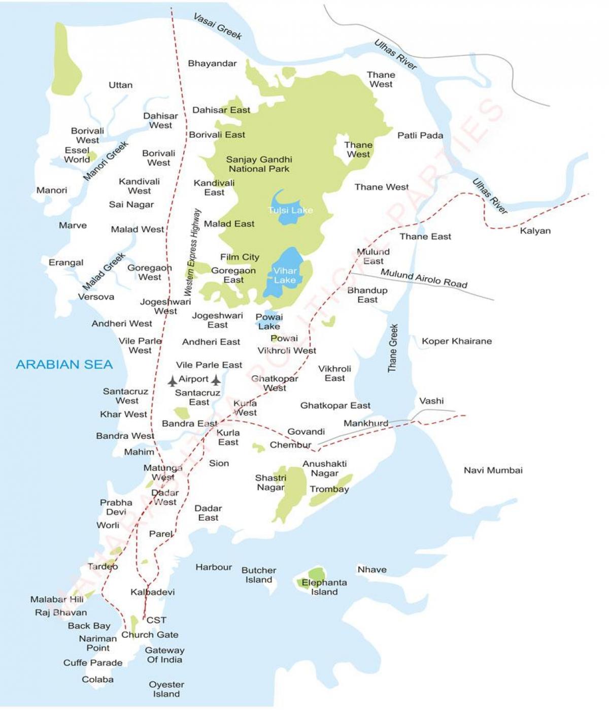 Bombaj państwowego mapę