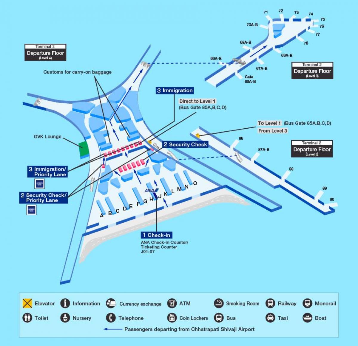 Mumbai International airport terminal 2 Schemat
