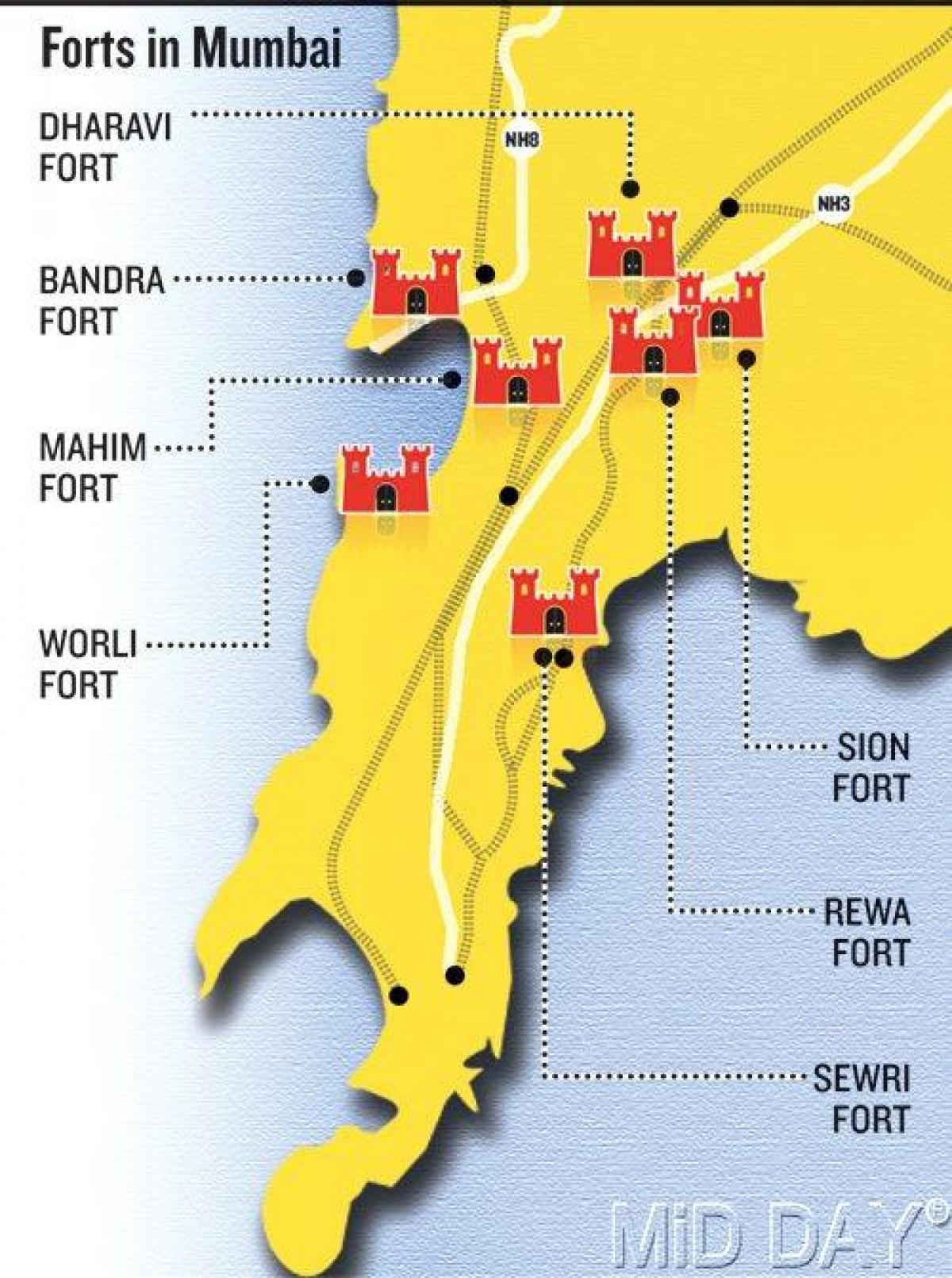 Bombaj Fort mapie