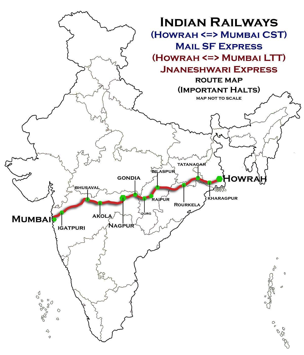 nagpur Bombaju express na mapie autostrada