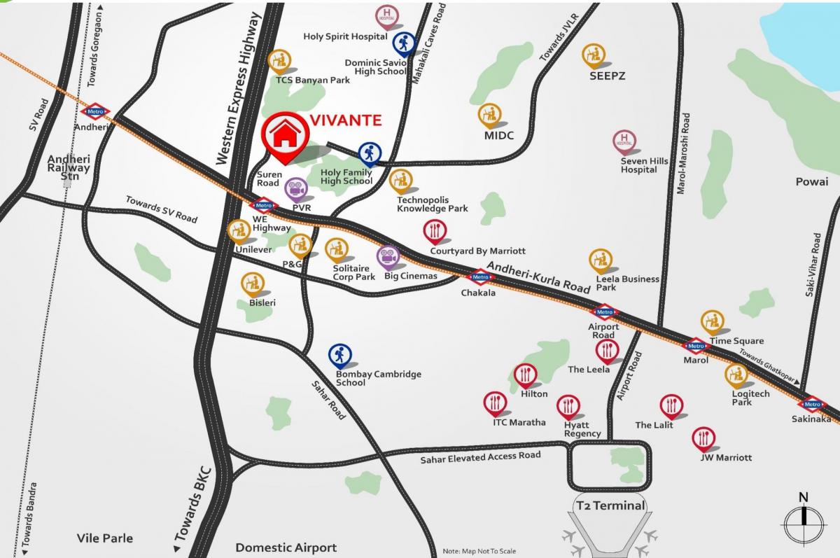 okolicy andheri mapie miasta mumbai (Bombaj)