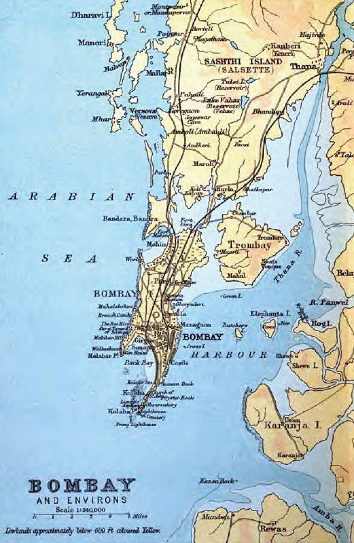 stara mapa Bombaj