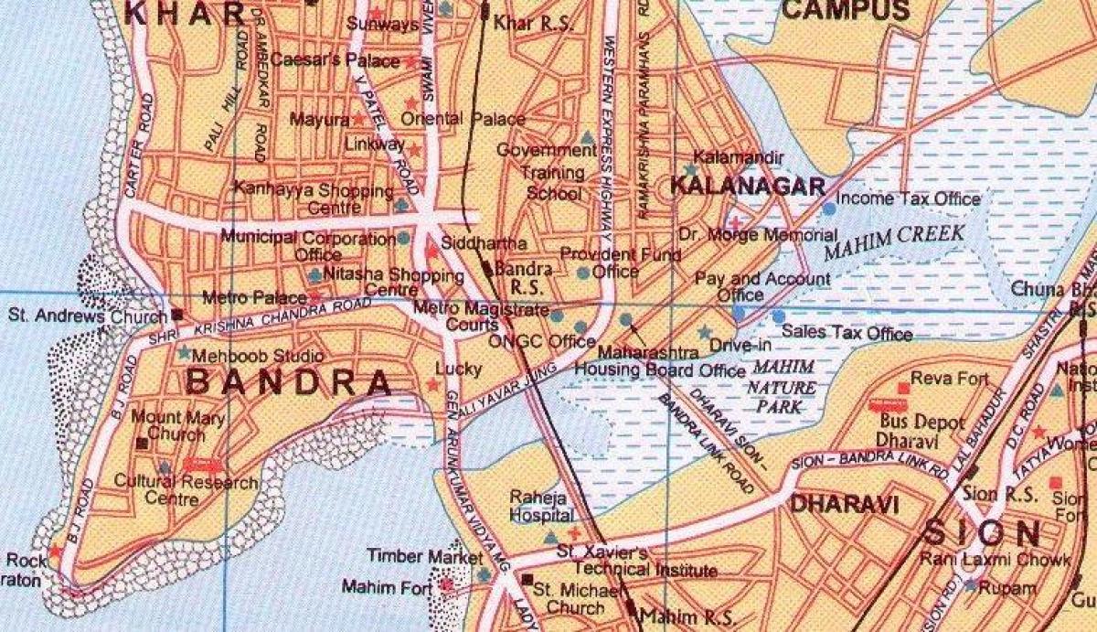 mapa бандра w Bombaju