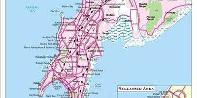 Drogowa mapa miasta mumbai (Bombaj)