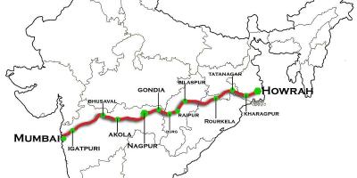 Nagpur Bombaju express na mapie autostrada